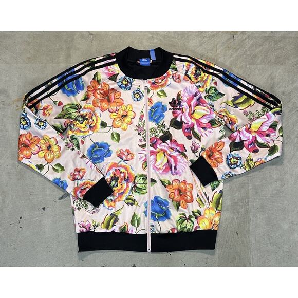 Adidas X Farm Rio Trefoil Floral Track Bomber Jacket Women's Size M (BR5114) - Picture 1 of 13